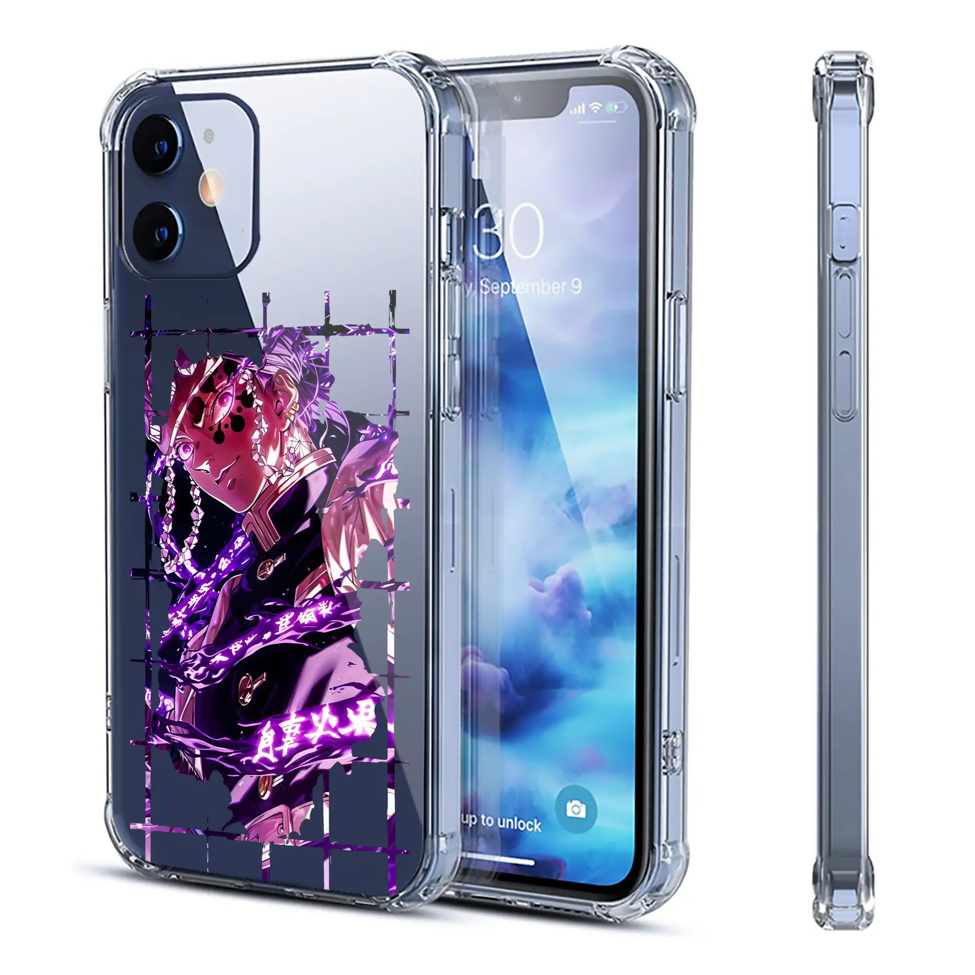 鬼滅の刃 グッズ,宇髄 天元 - IPhone 12シリーズ対応 ・ 透明スマホケース ・ クリアソフトケース ・ TPU素材 ・ 耐衝撃 ・ 高密着 ・ 防汚 防指紋 ・ 簡単着脱